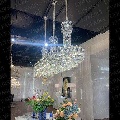 LYFAIRS_Titanic Luxury Crystal Large Chandelier looks good in luxury large dining room/wedding hall