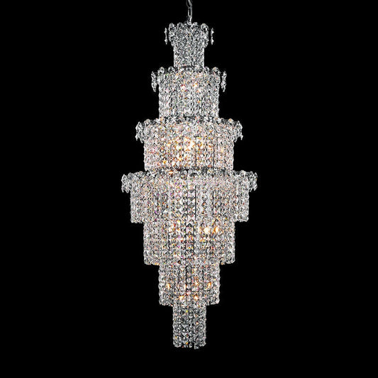 Large Multi-piece Crystal Chandelier Stylish Ceiling Light Fixture For Foyer Living Room Staircase