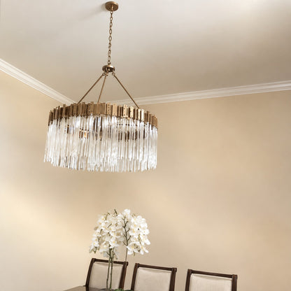 Large Elegant Multi-layers Glam Glass Chandelier for High-ceiling Staircase/Entryway/Living/meeting Room