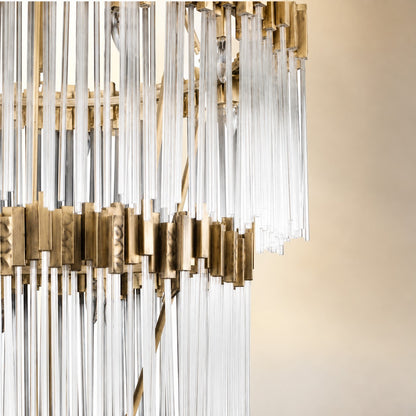 Large Elegant Multi-layers Glam Glass Chandelier for High-ceiling Staircase/Entryway/Living/meeting Room