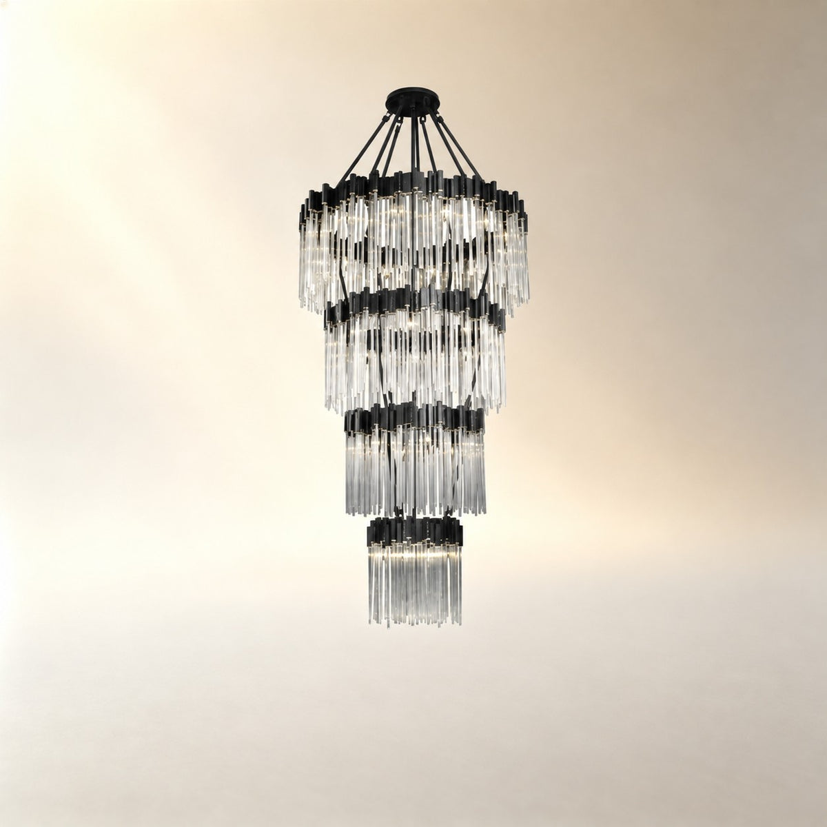 Large Elegant Multi-layers Glam Glass Chandelier for High-ceiling Staircase/Entryway/Living/meeting Room