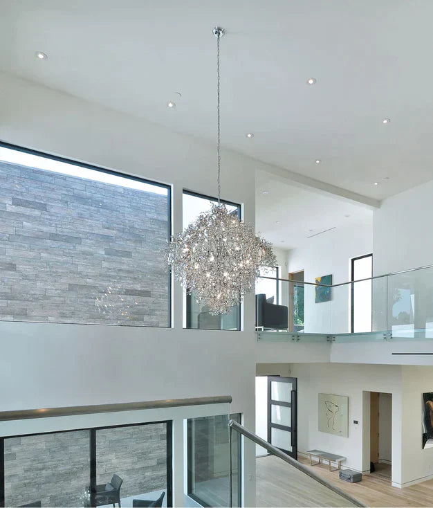 Modern 10/13/21-Light Gyroscopic Chrome Pendant Light Fixtures for Dining Room/Living Room