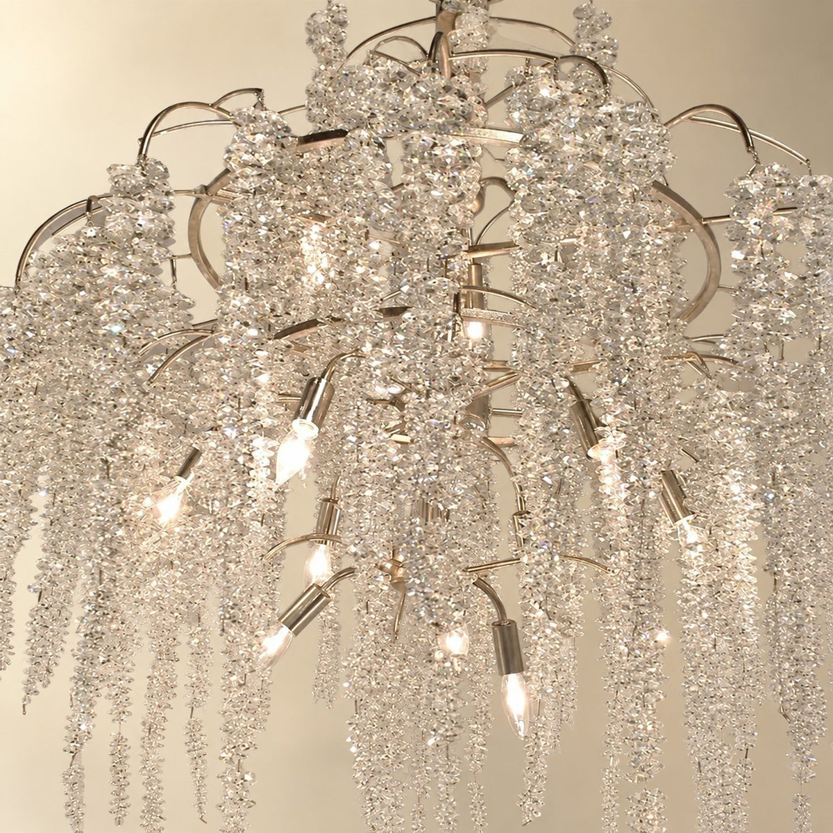 Light Luxury Elegant Sliver Flower Branch Chandelier For Living/Dinning/Bedroom Room/Hallway