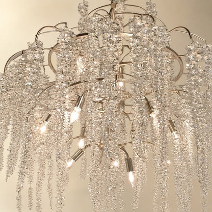 Light Luxury Elegant Sliver Flower Branch Chandelier For Living/Dinning/Bedroom Room/Hallway