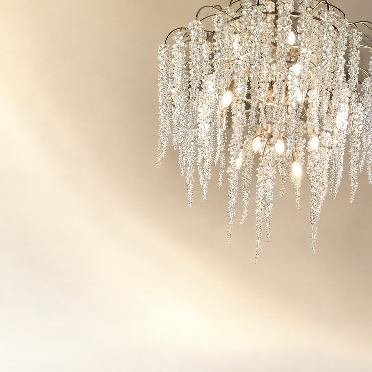 Light Luxury Elegant Sliver Flower Branch Chandelier For Living/Dinning/Bedroom Room/Hallway