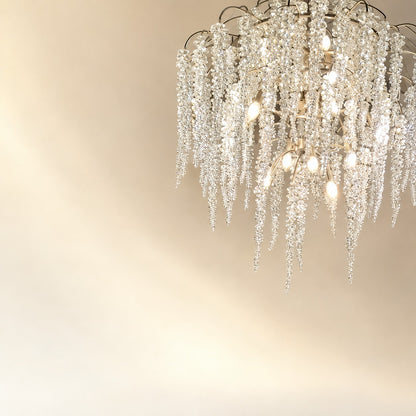 Light Luxury Elegant Sliver Flower Branch Chandelier For Living/Dinning/Bedroom Room/Hallway