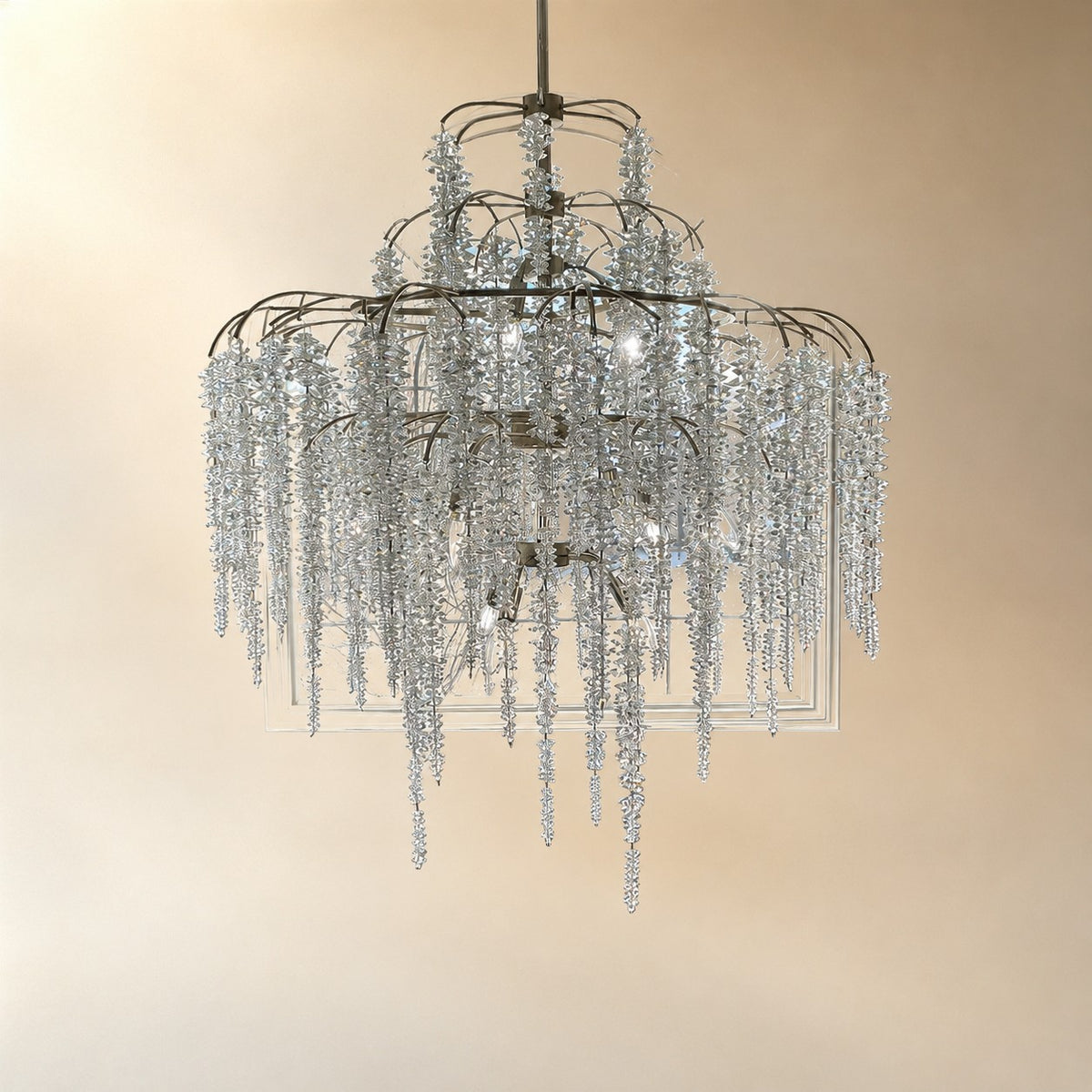 Light Luxury Elegant Sliver Flower Branch Chandelier For Living/Dinning/Bedroom Room/Hallway