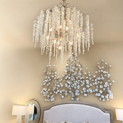 Light Luxury Elegant Sliver Flower Branch Chandelier For Living/Dinning/Bedroom Room/Hallway