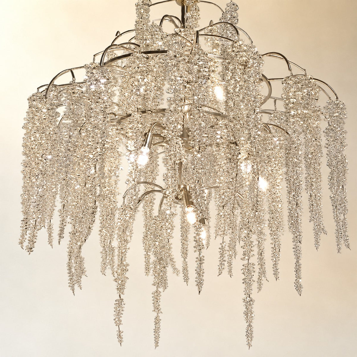 Light Luxury Elegant Sliver Flower Branch Chandelier For Living/Dinning/Bedroom Room/Hallway