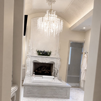 Light Luxury Elegant Sliver Flower Branch Chandelier For Living/Dinning/Bedroom Room/Hallway