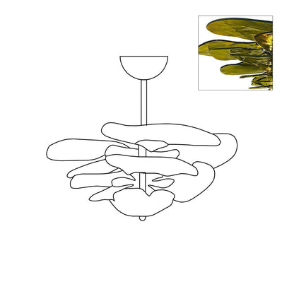 Petals Gold Murano Chandelier