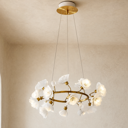 Brass Ceramic Chandelier