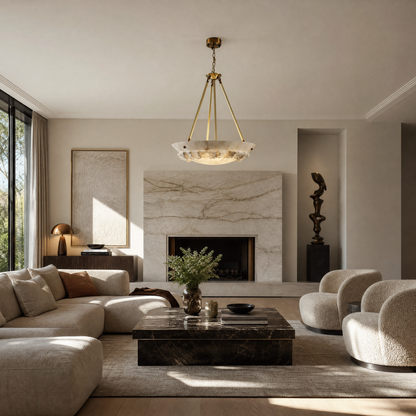 Briia Modern Brass Alabaster Pendant Light