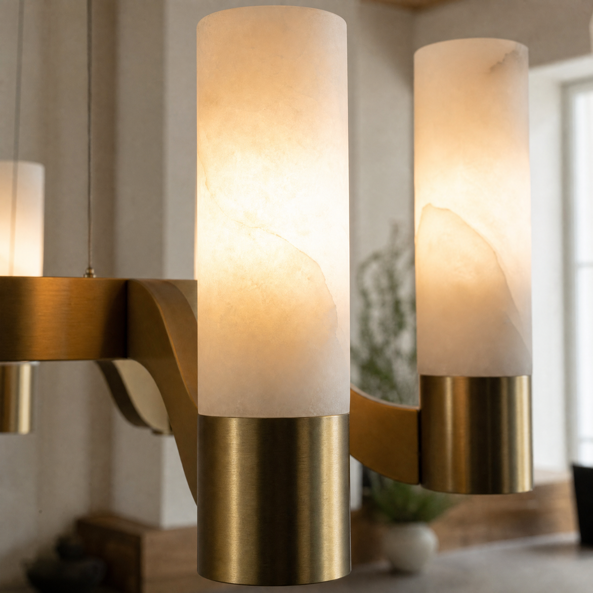 Caeia Modern Alabaster Hanging Light Fixtures