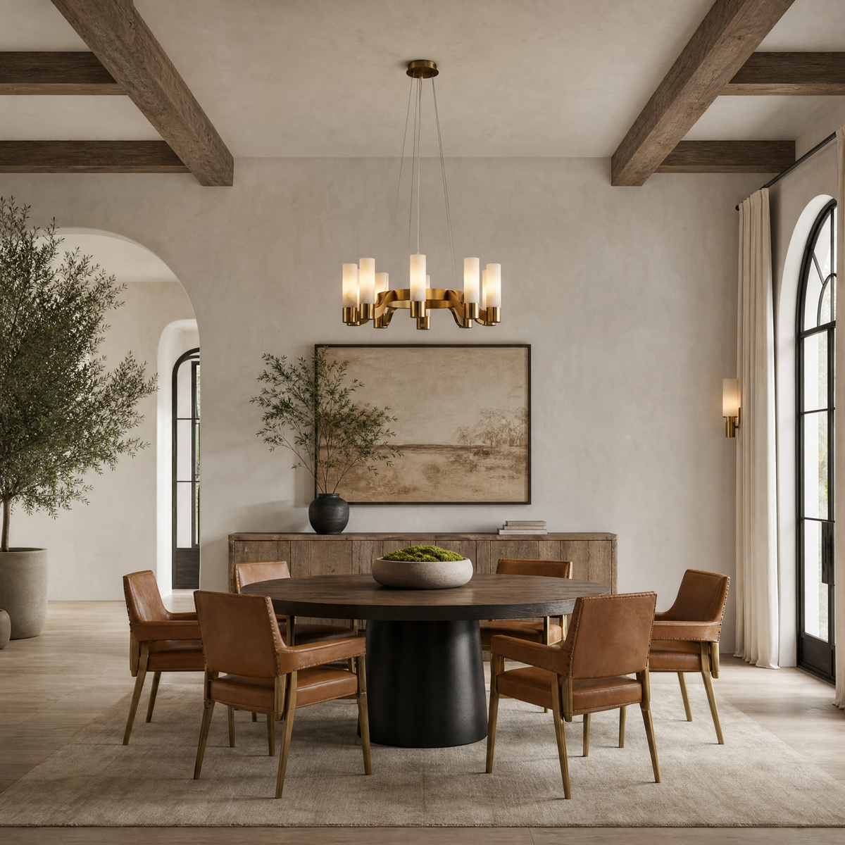 Caeia Modern Alabaster Hanging Light Fixtures