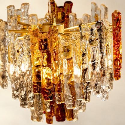 Artisan Murano-Style Glacier Ember Chandelier