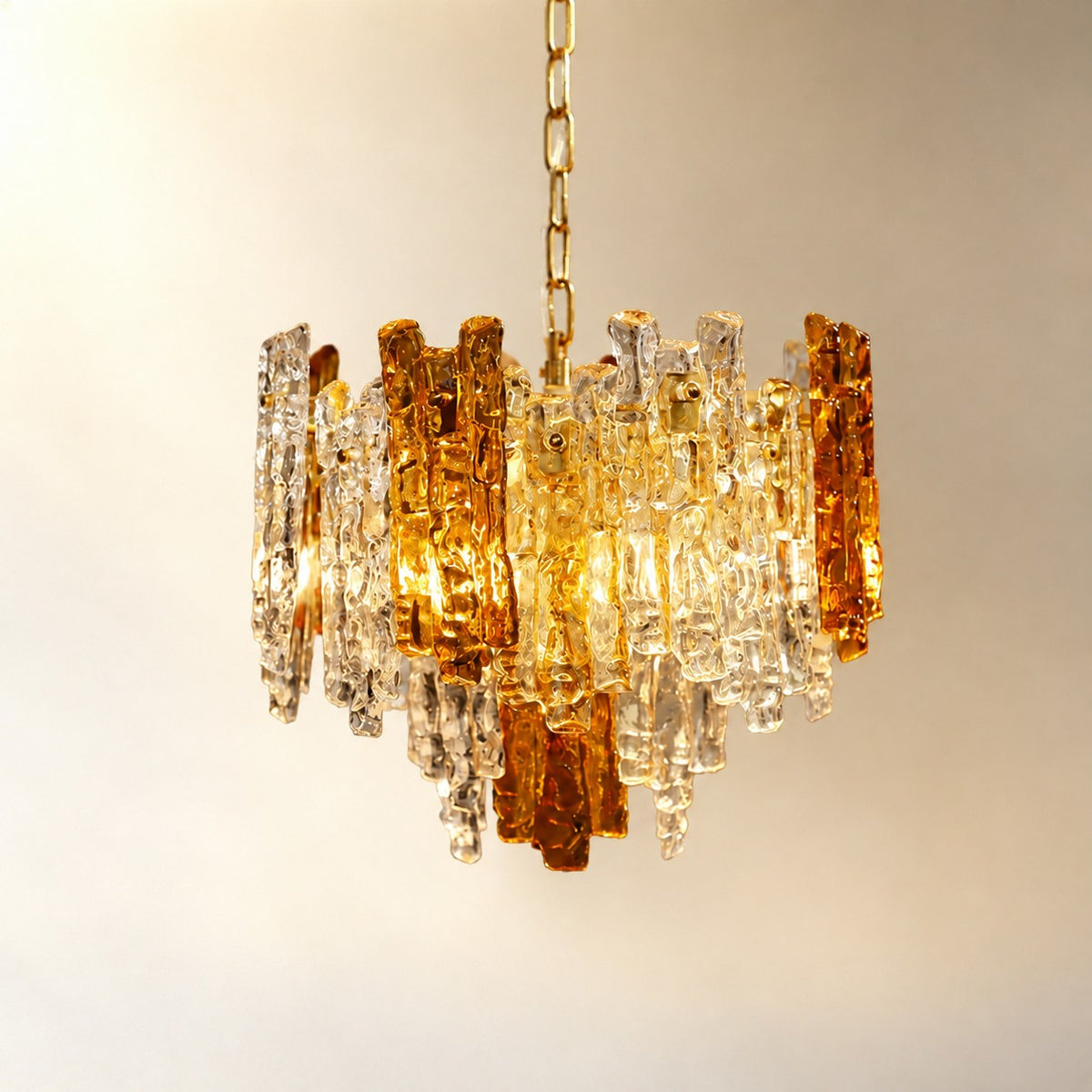 Artisan Murano-Style Glacier Ember Chandelier