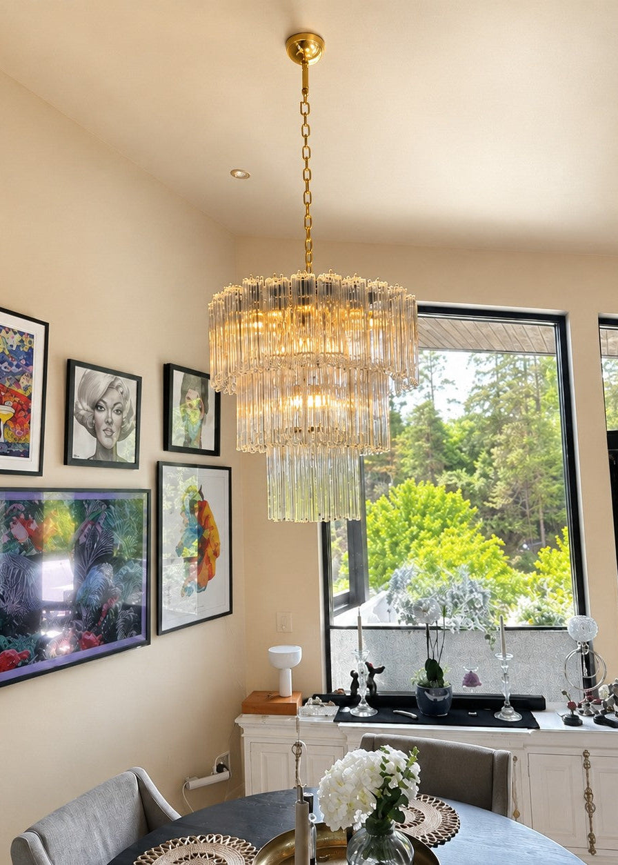 Artisan Murano-Style Elaris Cascade Chandelier
