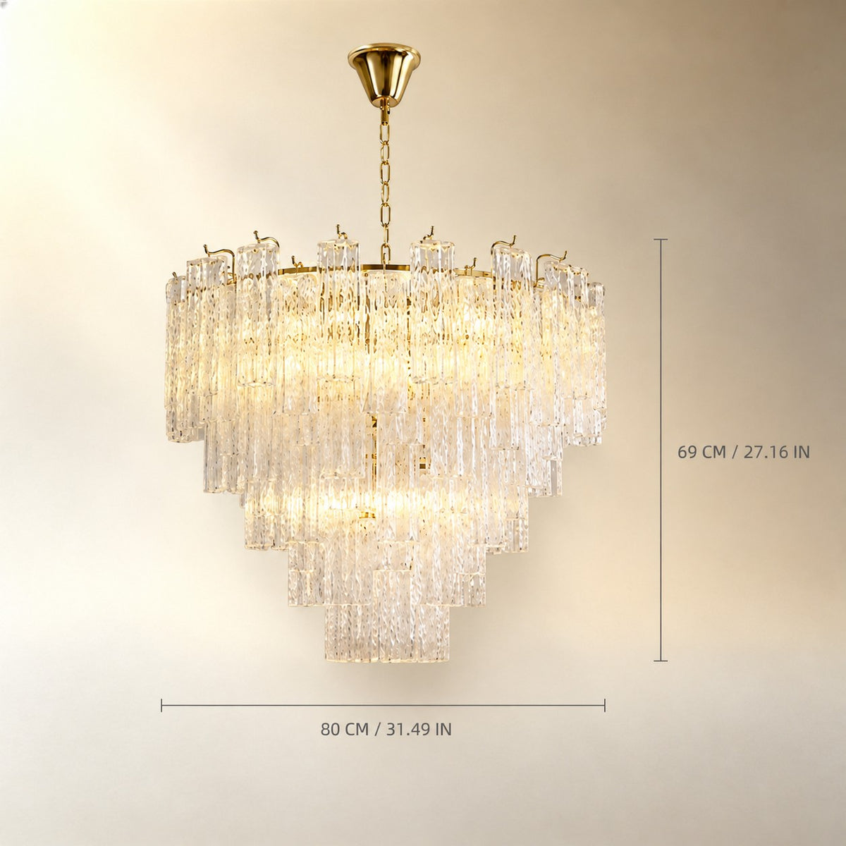 Artisan Murano-Style Elaris Cascade Chandelier