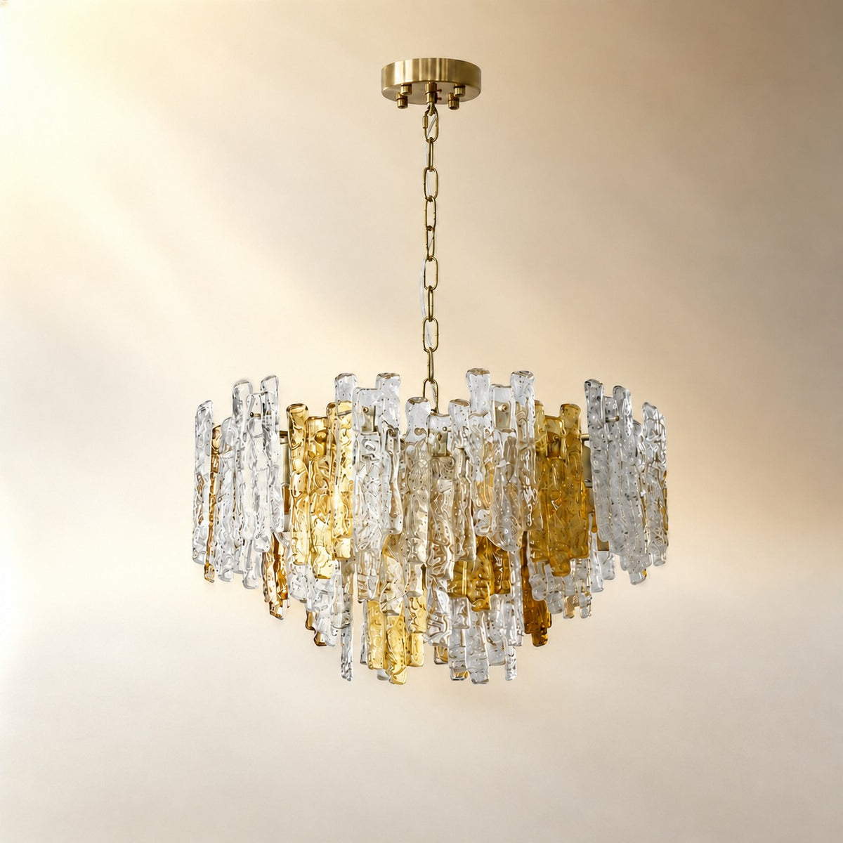 Artisan Murano-Style Glacier Ember Chandelier