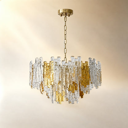 Artisan Murano-Style Glacier Ember Chandelier