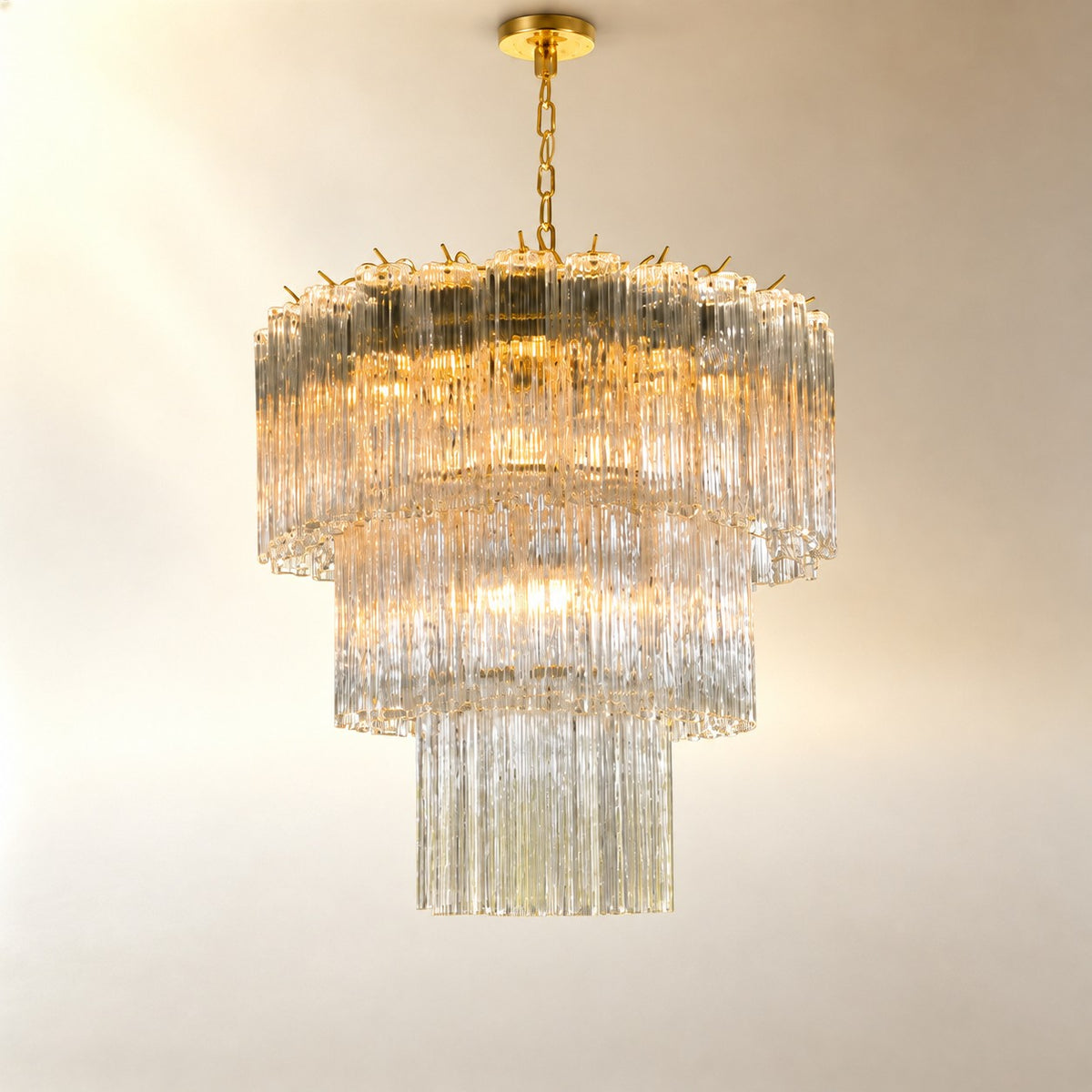 Artisan Murano-Style Elaris Cascade Chandelier