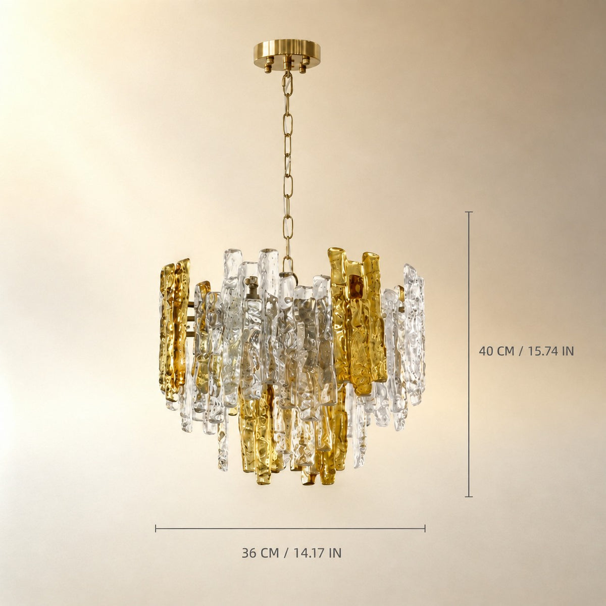 Artisan Murano-Style Glacier Ember Chandelier