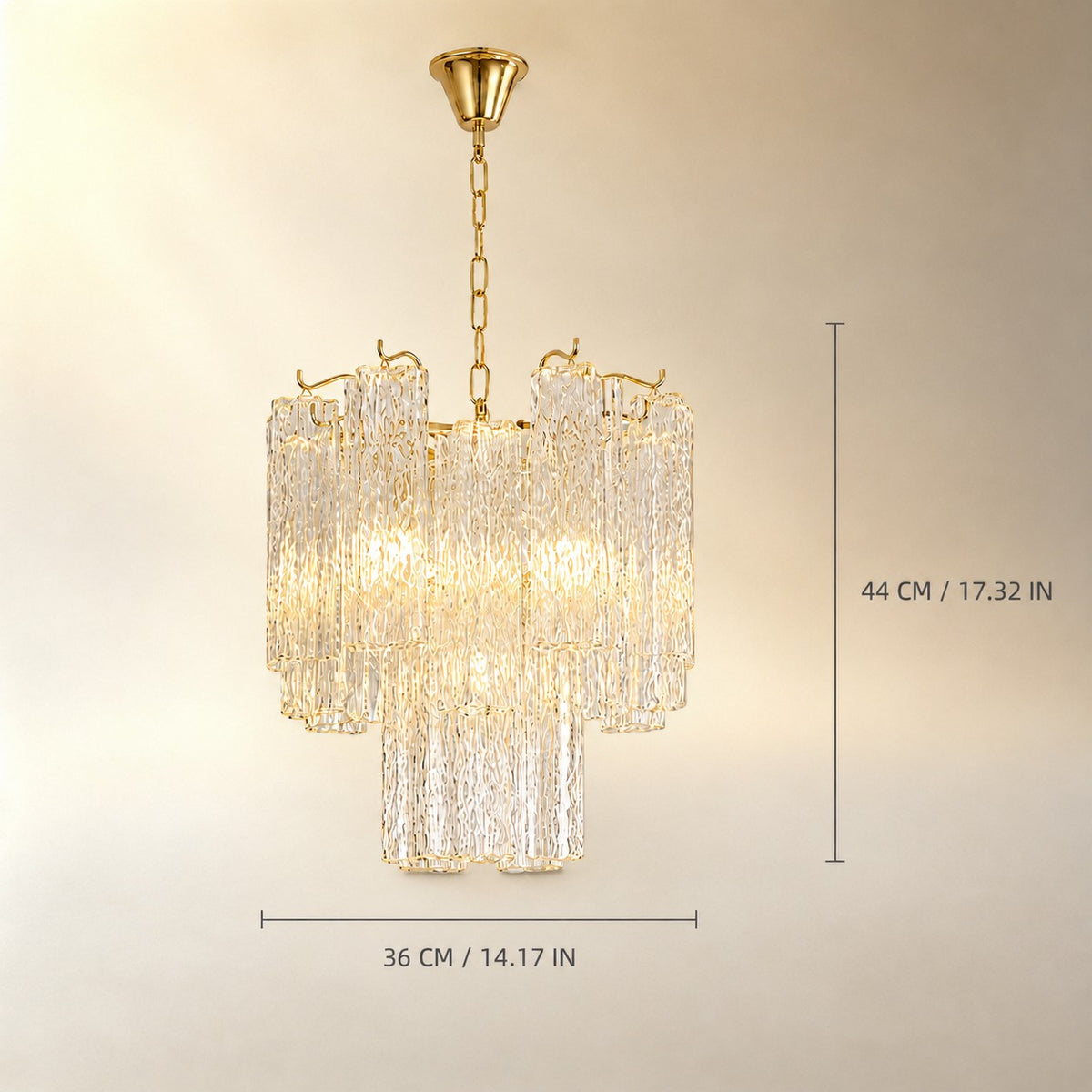 Artisan Murano-Style Elaris Cascade Chandelier