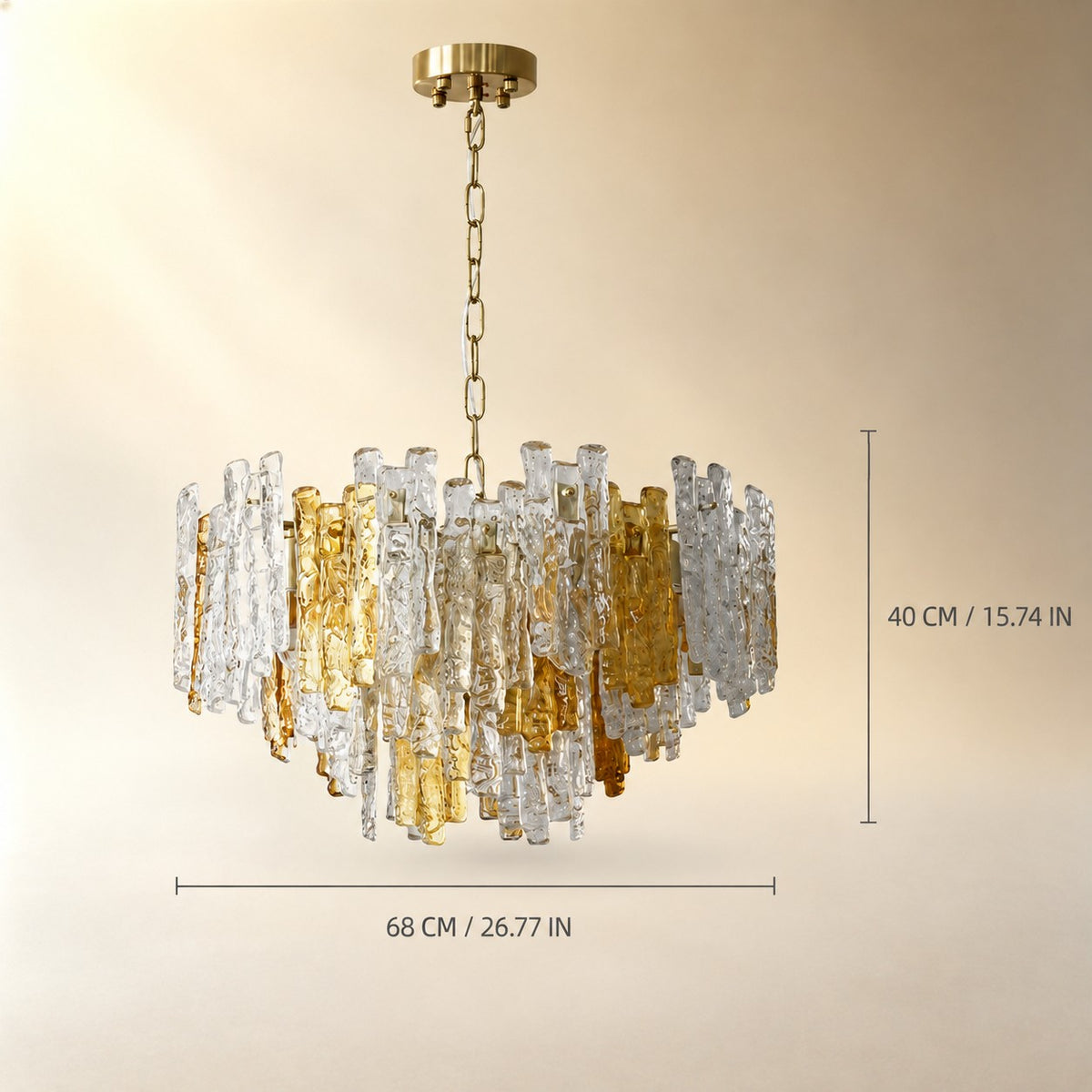 Artisan Murano-Style Glacier Ember Chandelier