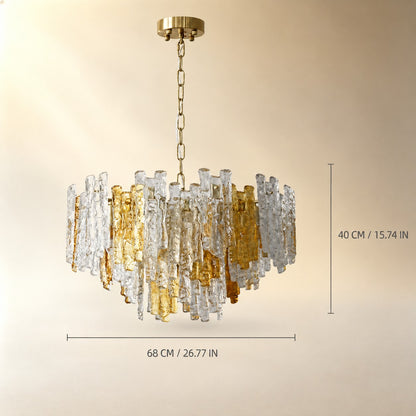 Artisan Murano-Style Glacier Ember Chandelier