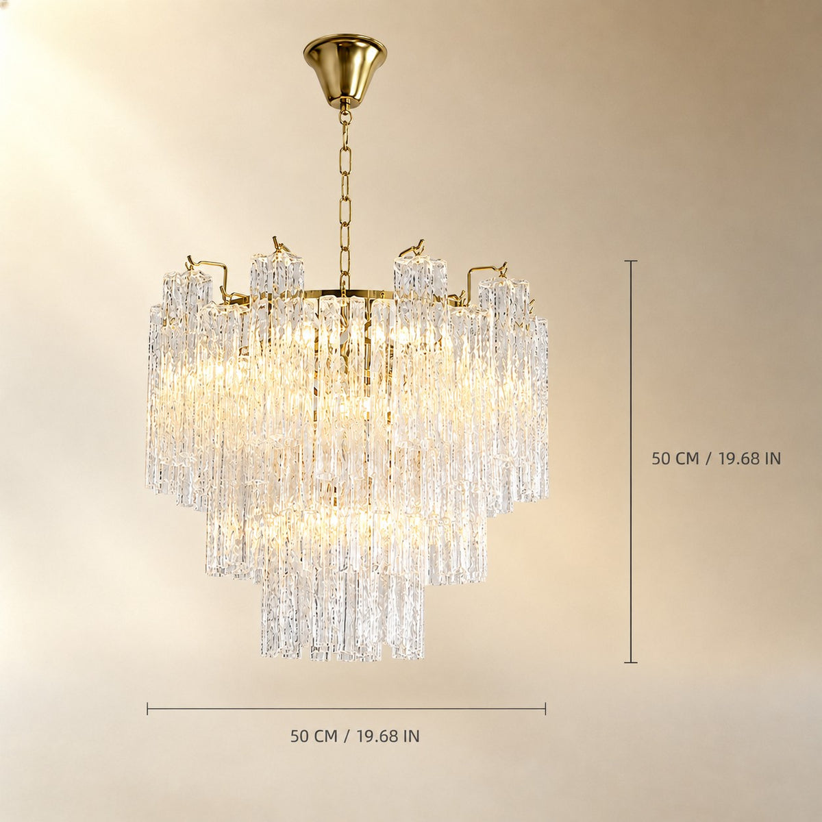 Artisan Murano-Style Elaris Cascade Chandelier