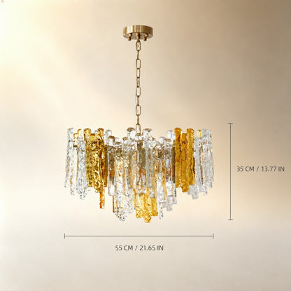 Artisan Murano-Style Glacier Ember Chandelier