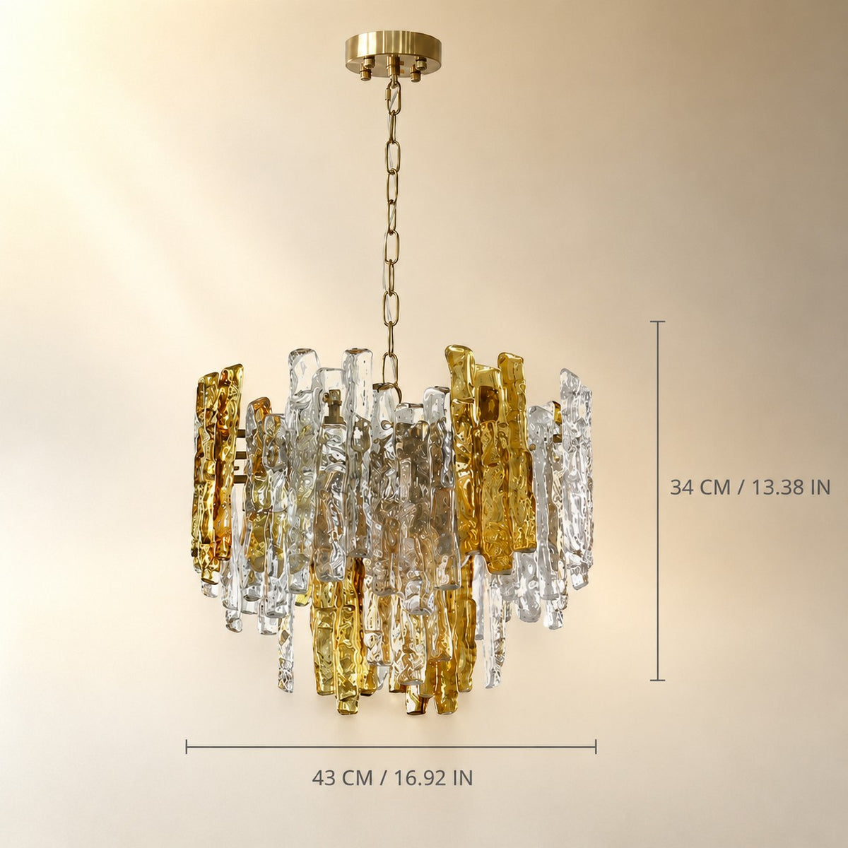 Artisan Murano-Style Glacier Ember Chandelier