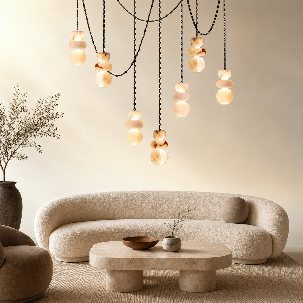 Living Room Chandelier – Sculptural Modern Aurelia