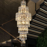 Long Crystal Staircase Chandelier Large Foyer Living Room Entryway Ceiling Light Fixture