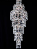 Long Crystal Staircase Chandelier Large Foyer Living Room Entryway Ceiling Light Fixture