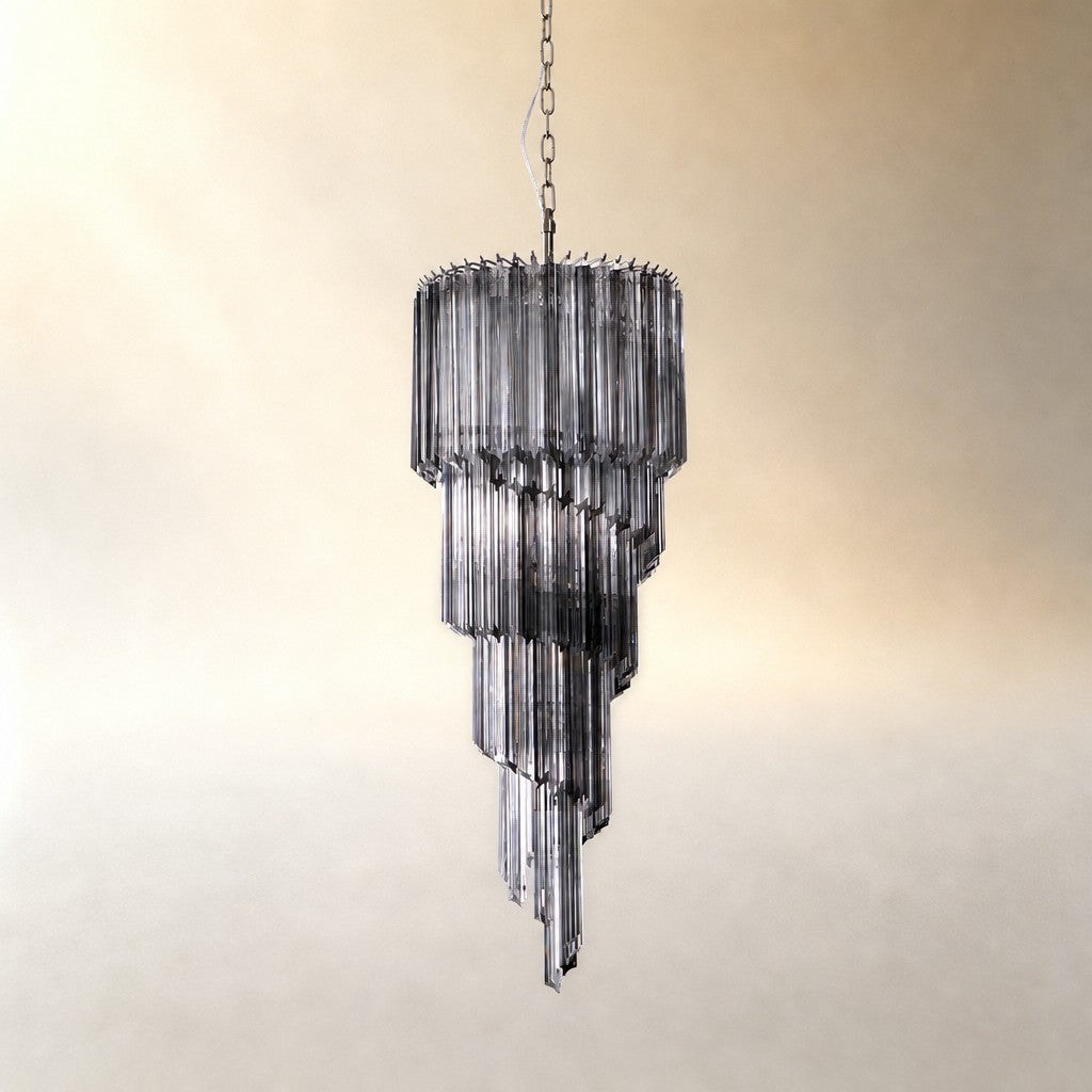 Lucente Noir Spiral Chandelier