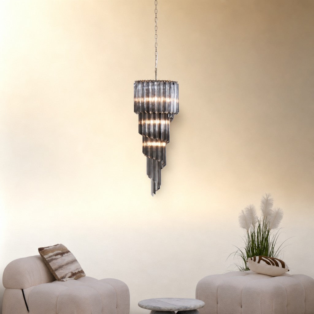 Lucente Noir Spiral Chandelier