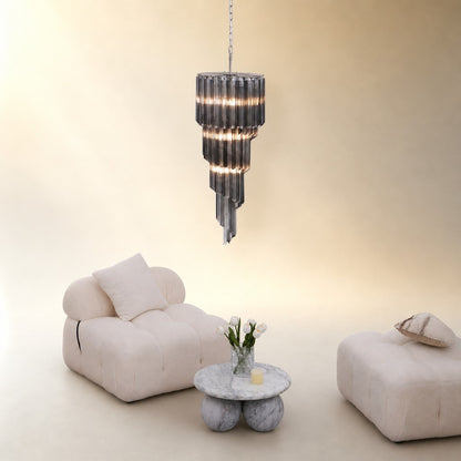 Lucente Noir Spiral Chandelier