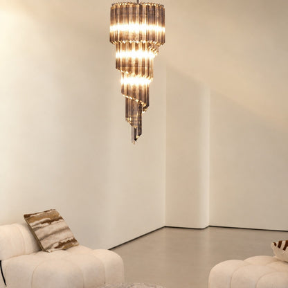 Lucente Noir Spiral Chandelier