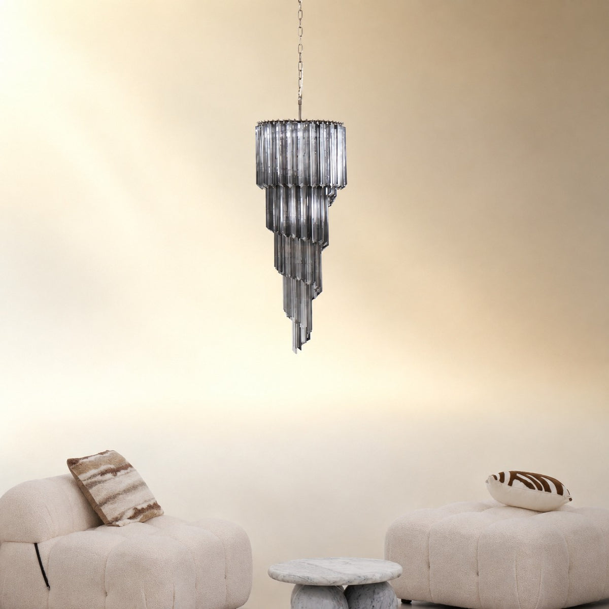 Lucente Noir Spiral Chandelier