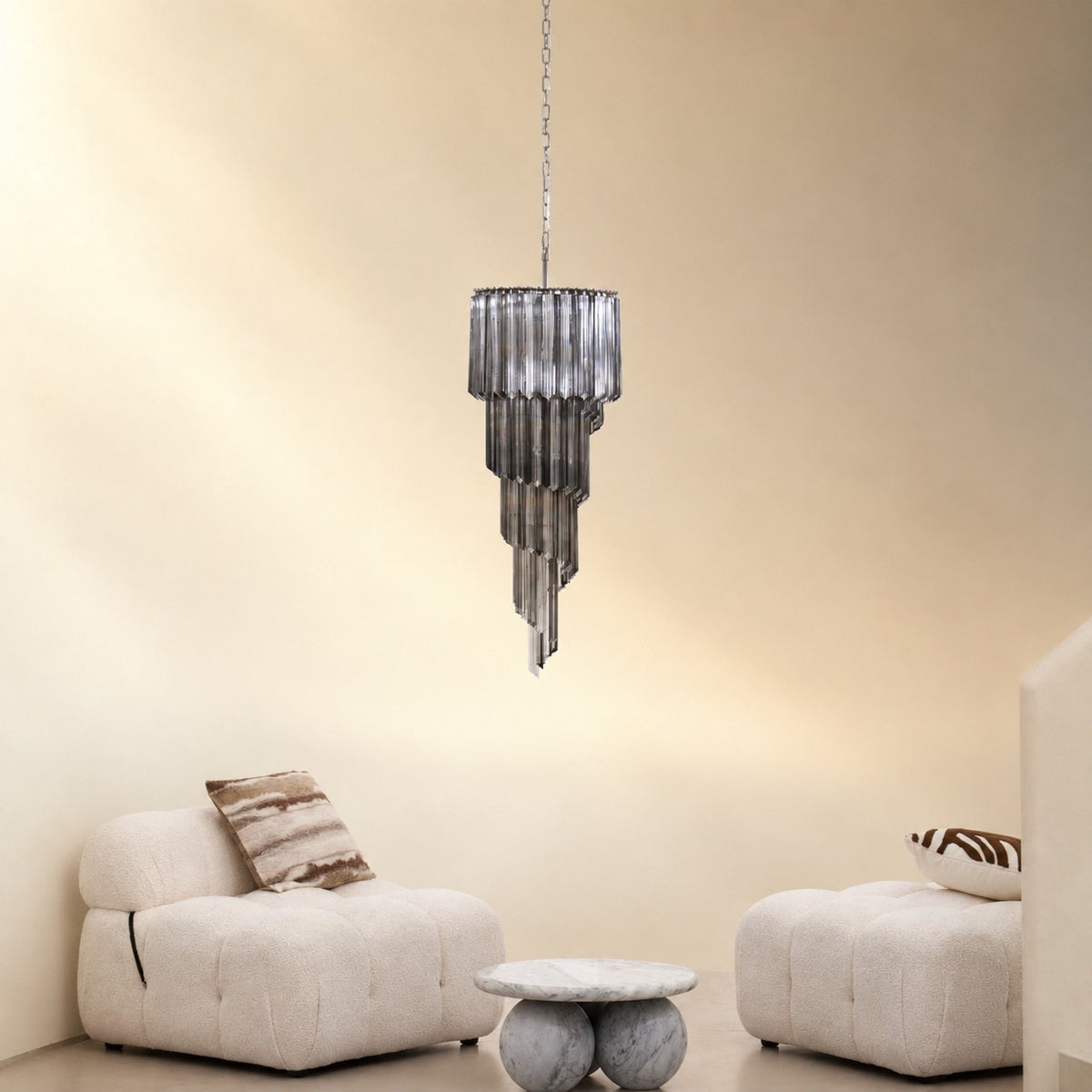 Lucente Noir Spiral Chandelier