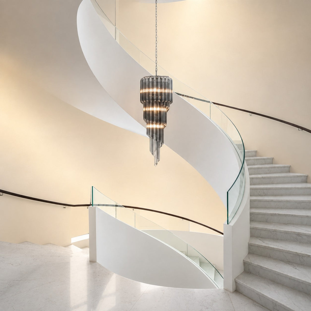 Lucente Noir Spiral Chandelier