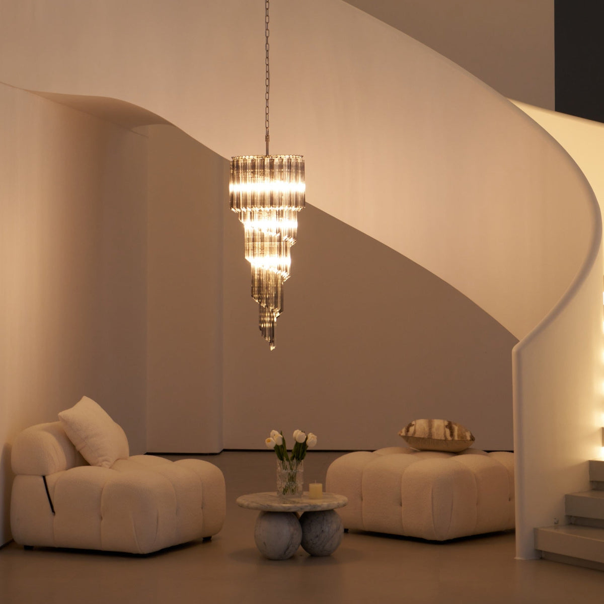 Lucente Noir Spiral Chandelier