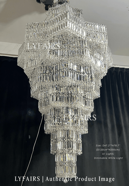 Luxury Extra Large Plaza Multi-Tier Crystal Chandelier For Hotel Hall / 2 Story Foyer / High Ceiling Living Room