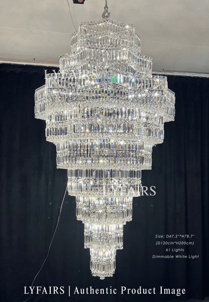 Luxury Extra Large Plaza Multi-Tier Crystal Chandelier For Hotel Hall / 2 Story Foyer / High Ceiling Living Room