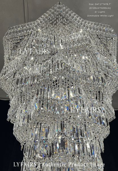 Luxury Extra Large Plaza Multi-Tier Crystal Chandelier For Hotel Hall / 2 Story Foyer / High Ceiling Living Room
