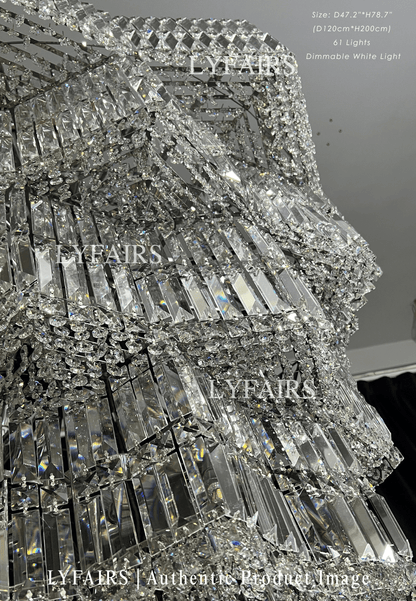 Luxury Extra Large Plaza Multi-Tier Crystal Chandelier For Hotel Hall / 2 Story Foyer / High Ceiling Living Room