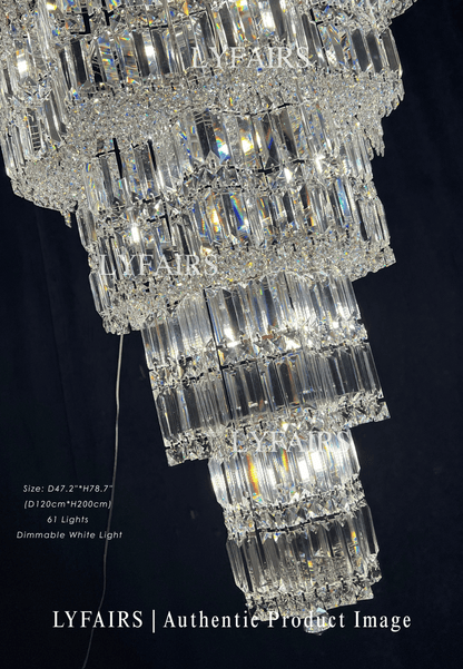 Luxury Extra Large Plaza Multi-Tier Crystal Chandelier For Hotel Hall / 2 Story Foyer / High Ceiling Living Room