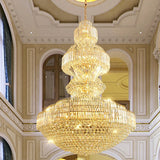 Luxury Extra Large Round Ceiling Lighting Fixture Stately Crystal Chandelier For Foyer Entryway/ Entrance